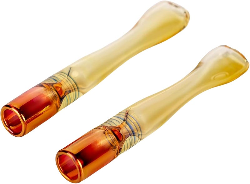 Spring.Rdus 2 PCS 3 Inch long Handmade Golden Borosilicate Glass Tube 11mm 0.4IN OD, 9mm 0.35 ID Glass Blowing Stem Steam Tube - Image 1